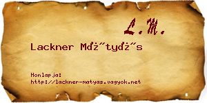 Lackner Mátyás névjegykártya